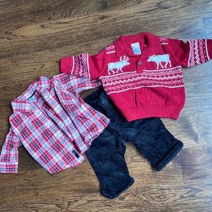 Baby Boy Gymboree Holiday Christmas Winter outfit 3-6 months